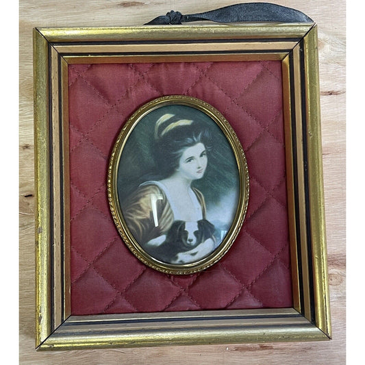 Vintage Miniature Framed Print of Lady Hamilton by George Romney