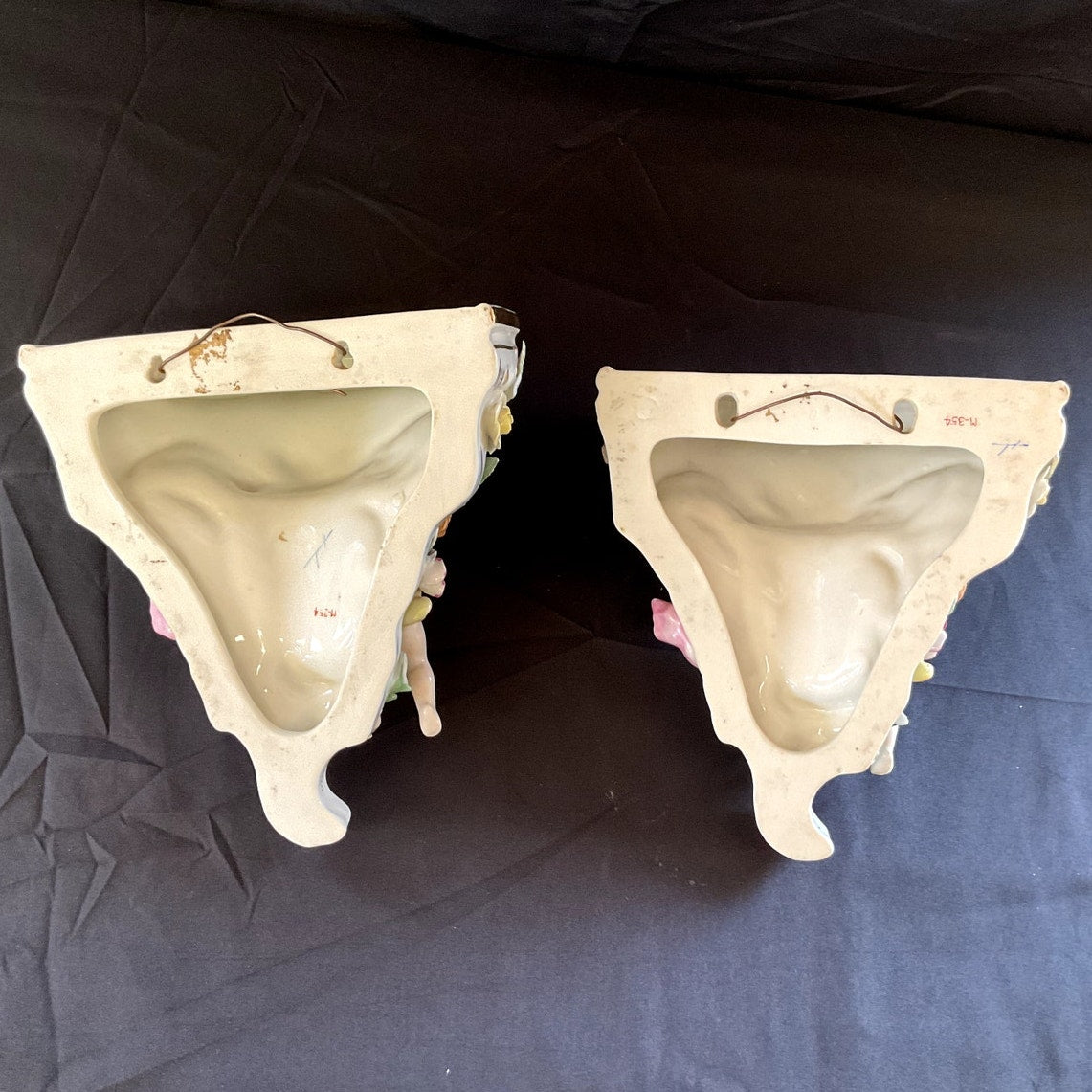 Antique Porcelain Wall Sconces M-354 - Pair