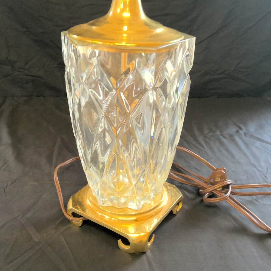 Vintage Cut Glass Table Lamp