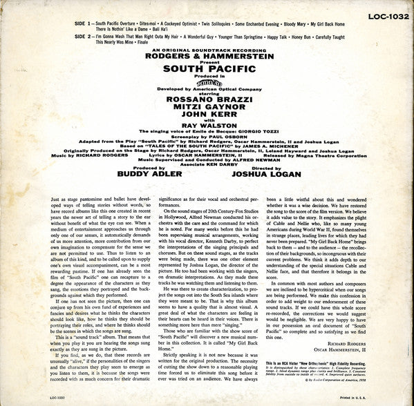 Rodgers & Hammerstein : South Pacific (LP,Album,Mono)