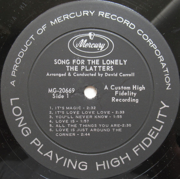 The Platters : Song For The Lonely (LP,Album,Mono)
