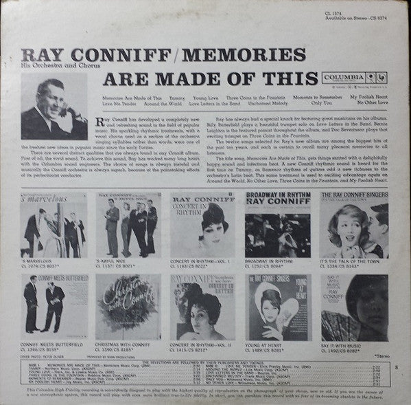 Ray Conniff And His Orchestra & Chorus : Memories Are Made Of This (LP,Album,Mono)