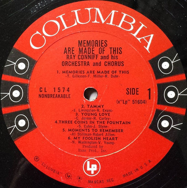 Ray Conniff And His Orchestra & Chorus : Memories Are Made Of This (LP,Album,Mono)