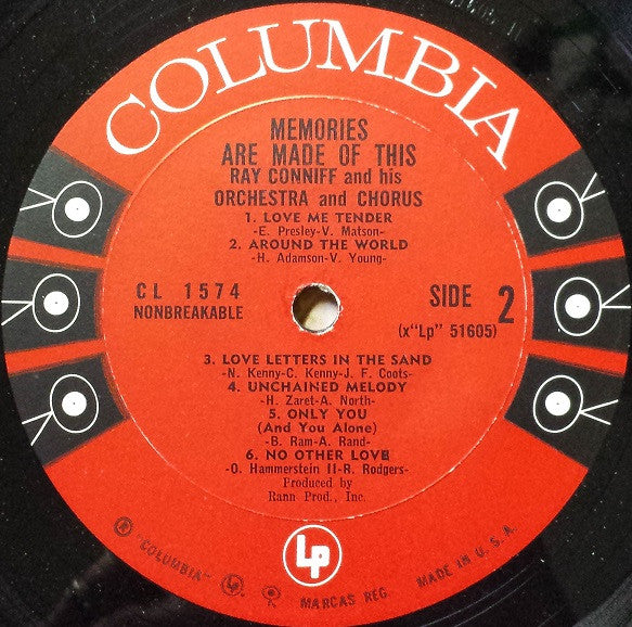 Ray Conniff And His Orchestra & Chorus : Memories Are Made Of This (LP,Album,Mono)