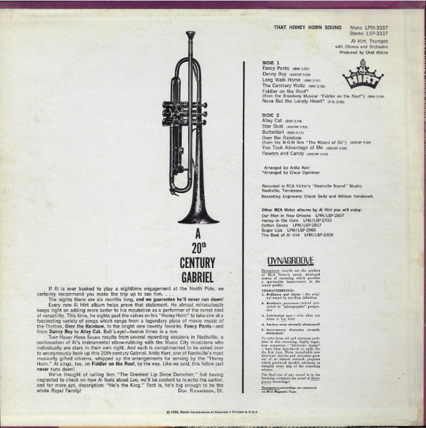 Al Hirt : That Honey Horn Sound (LP,Album,Mono)
