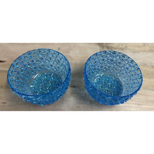 Pair of Vintage Fenton Daisy & Button Round Bowl Glass circa 1950 s