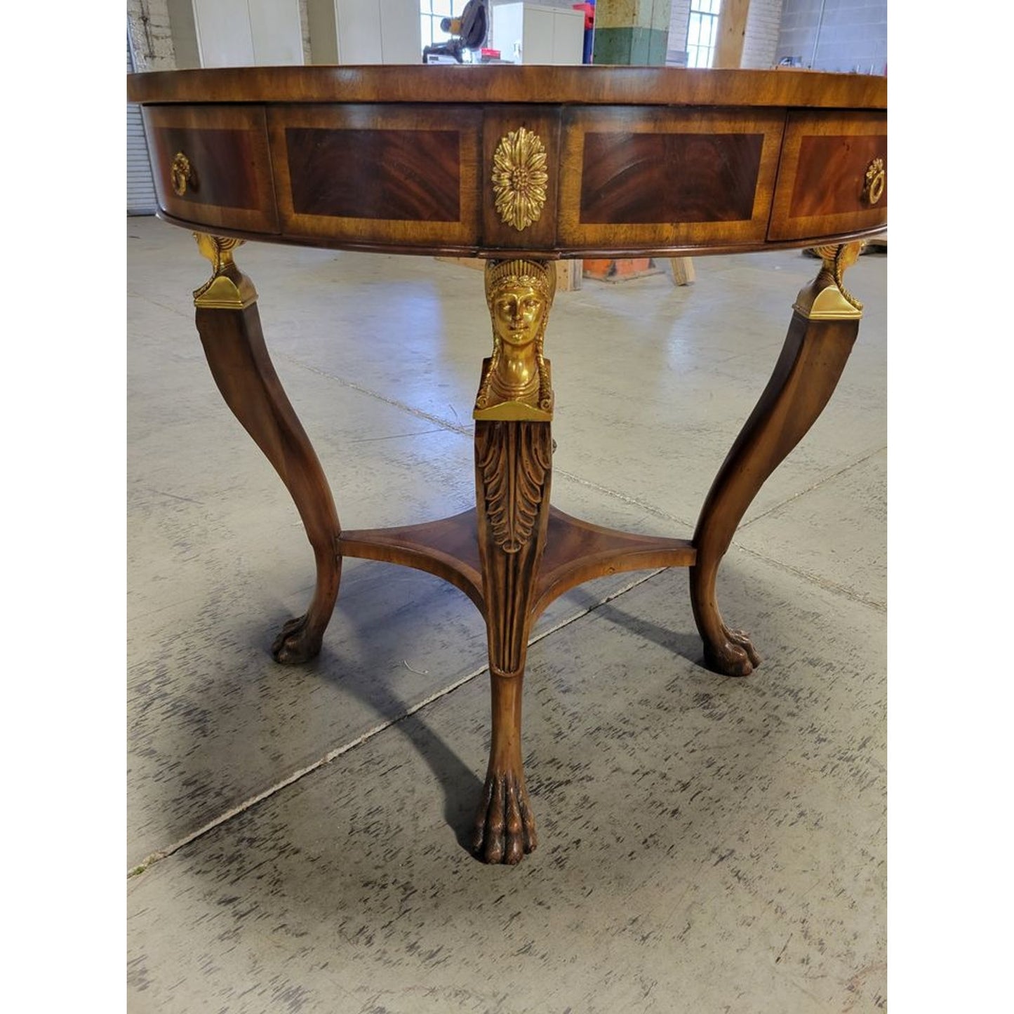 Maitland-Smith Mahogany & Gilt Bronze Game Table