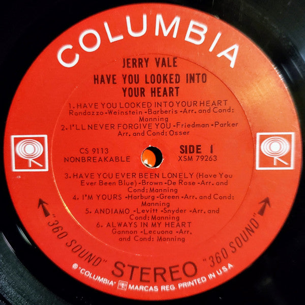 Jerry Vale : Have You Looked Into Your Heart (LP,Album,Stereo)