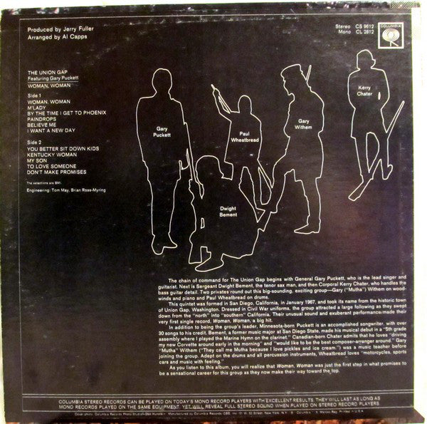 Gary Puckett & The Union Gap : Woman, Woman (LP,Album,Stereo)