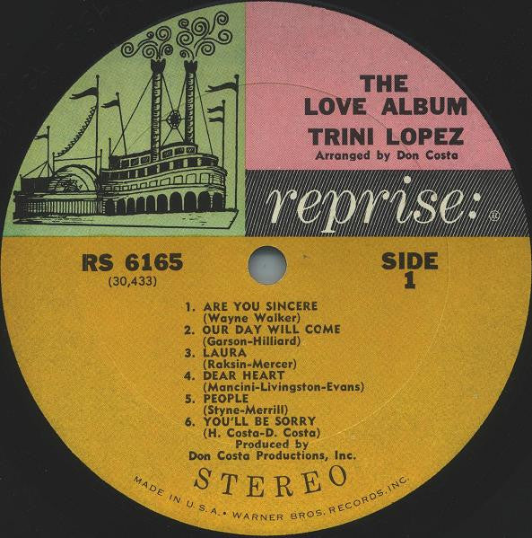 Trini Lopez : The Love Album (LP,Album,Stereo)