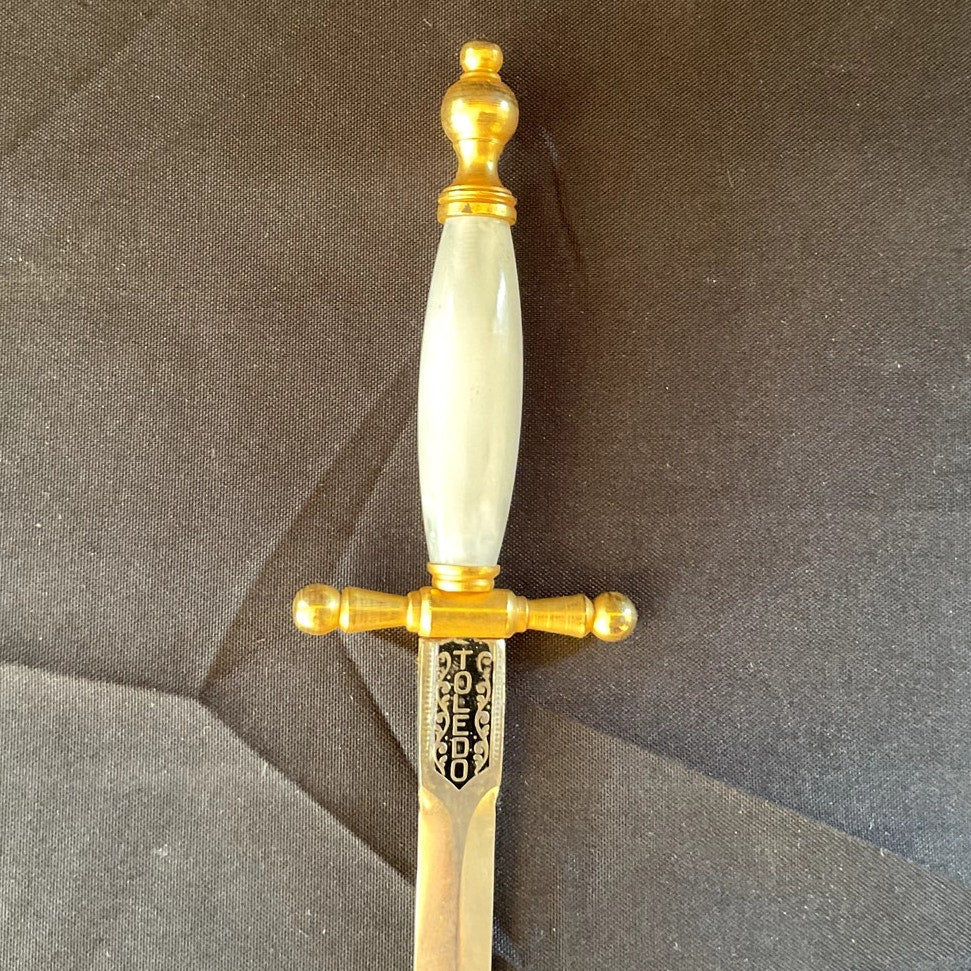 Vintage Mother of Pearl Handle Toledo Sword Letter Opener
