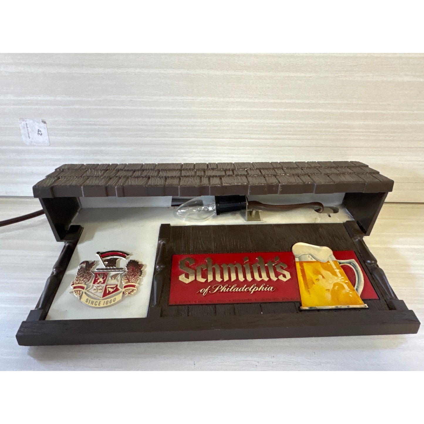 Vintage Schmidt's Beer Cash Register Lighted Topper Philadelphia 1970's  Tested
