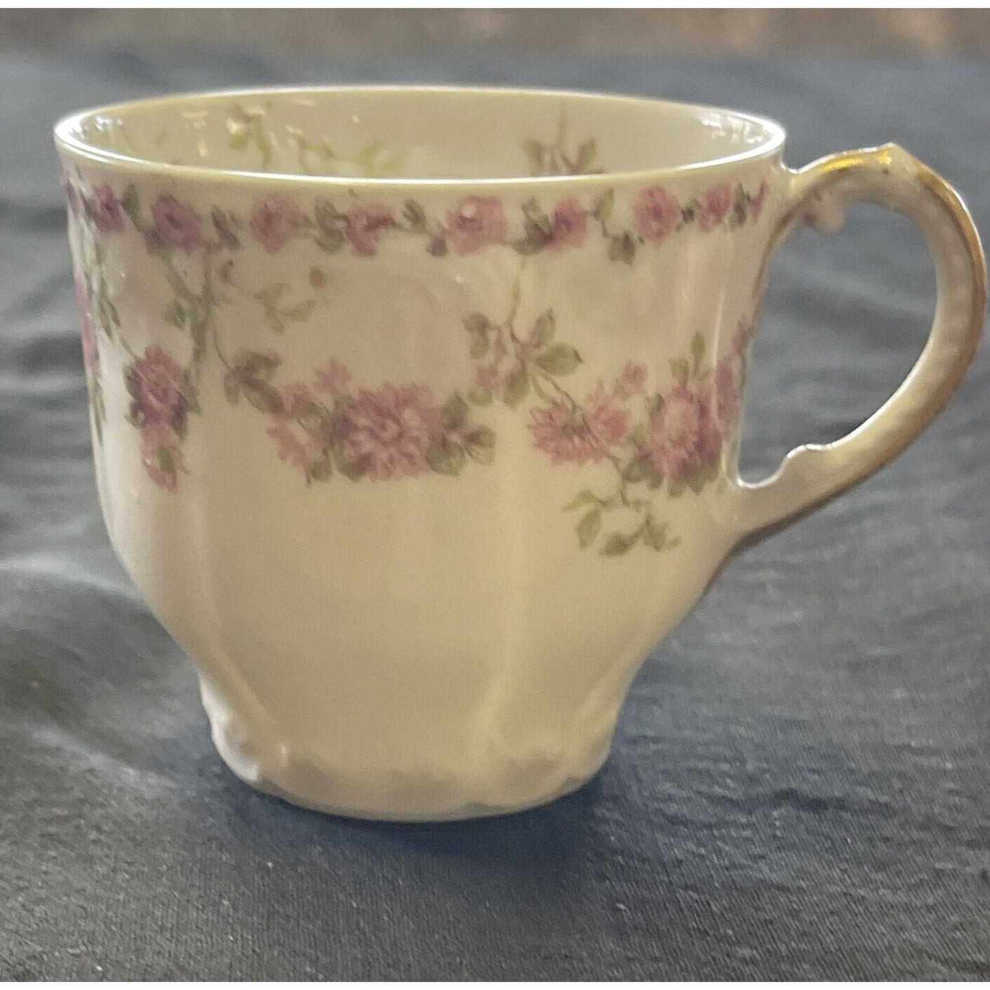 Antique GDM Hand Painted Floral Pattern Demitasse Cup and Saucer circa 1902