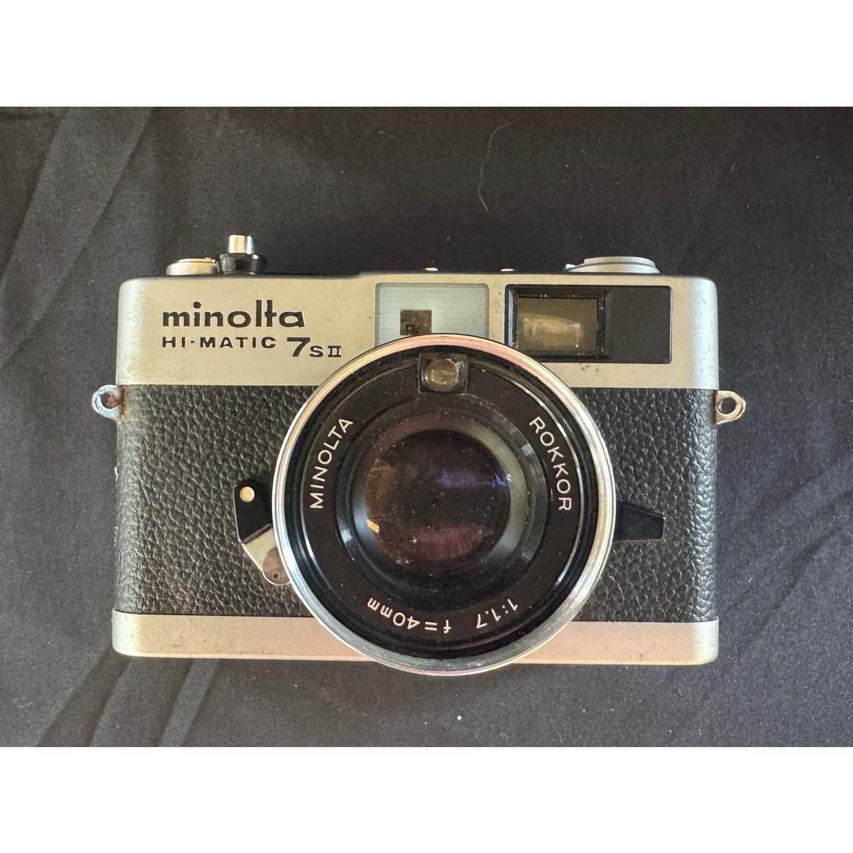 Minolta Hi-Matic 7Sii Film Camera 35mm Rangefinder With Rokkor 40mm F/1 7 w/ Original Leather Case
