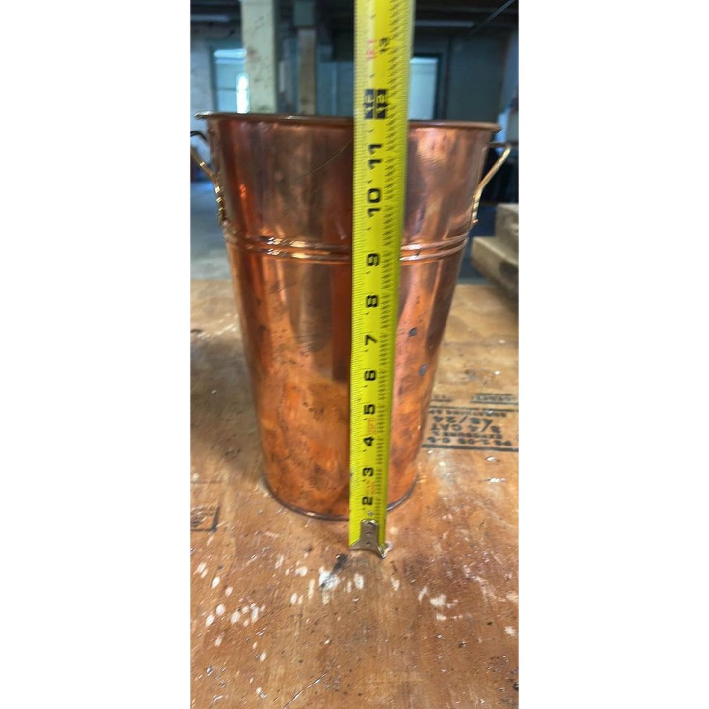 2 - 12” Tall Copper Rustic Decorative Buckets