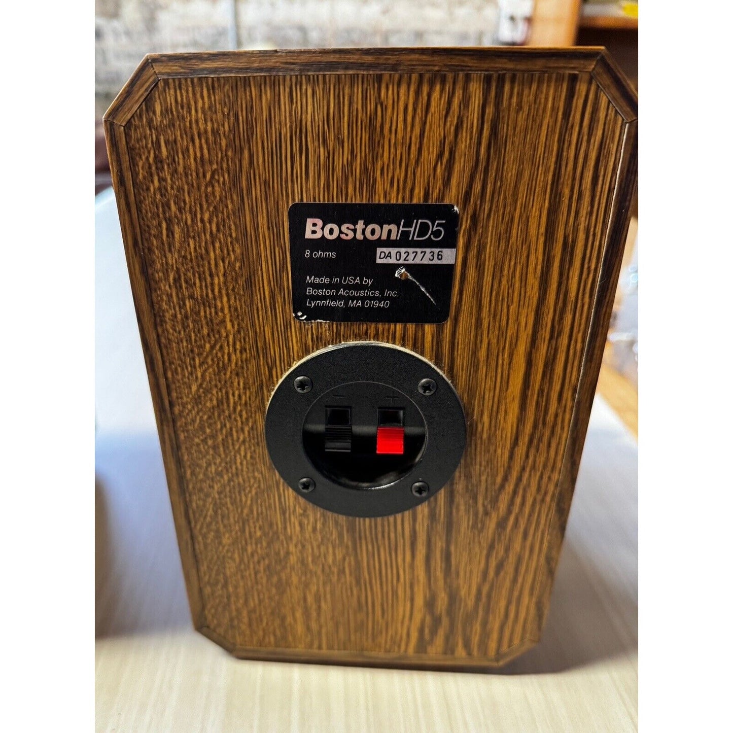 BOSTON ACOUSTICS HD5 Bookshelf Speakers Set Wood Grain Tested Working
