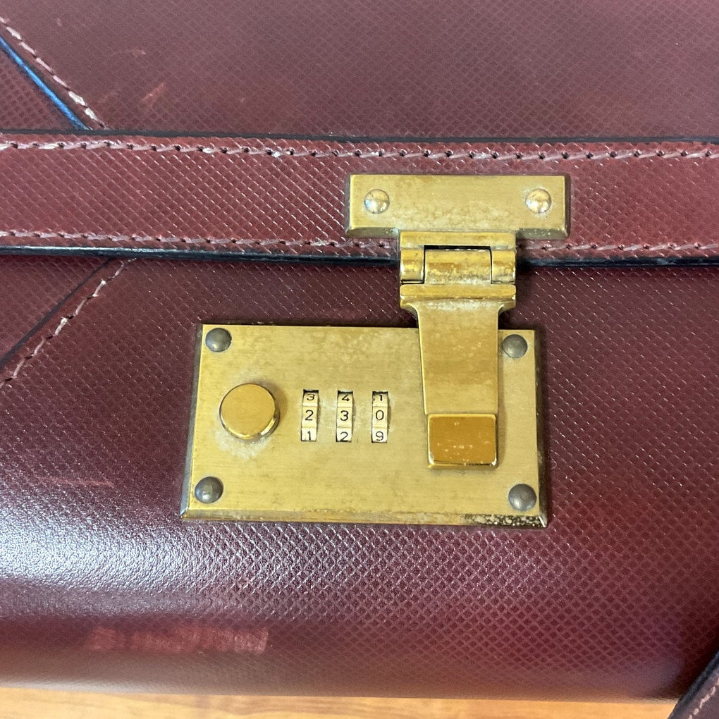 Vintage Brown Leather Bottega Venta 25 1/2" Suitcase