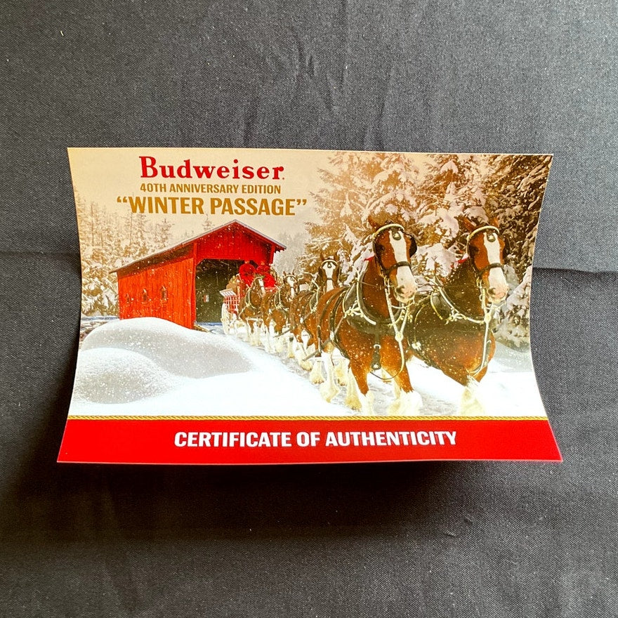 2019 Budweiser Holiday Beer Stein w/ Certificate of Authenticity