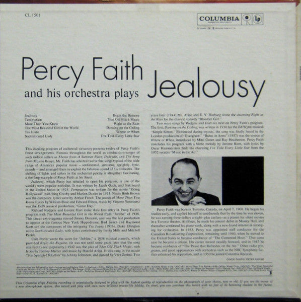 Percy Faith & His Orchestra : Jealousy (LP,Album,Mono)