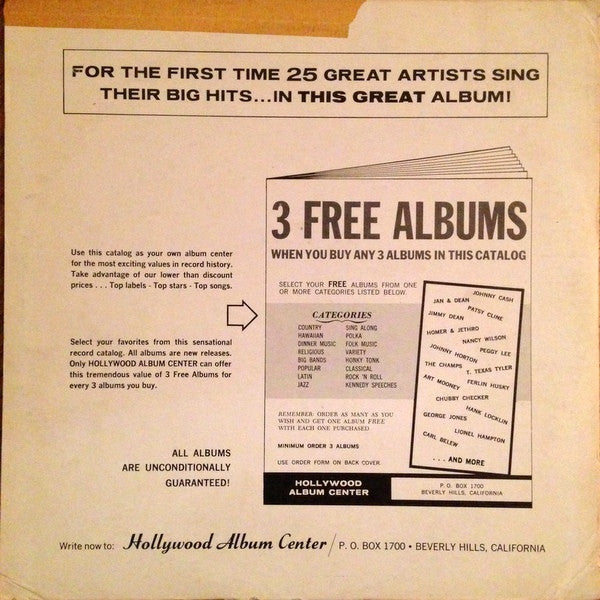 Various : 25 Great Country Artists Singing Their Original Hits (LP,Compilation)