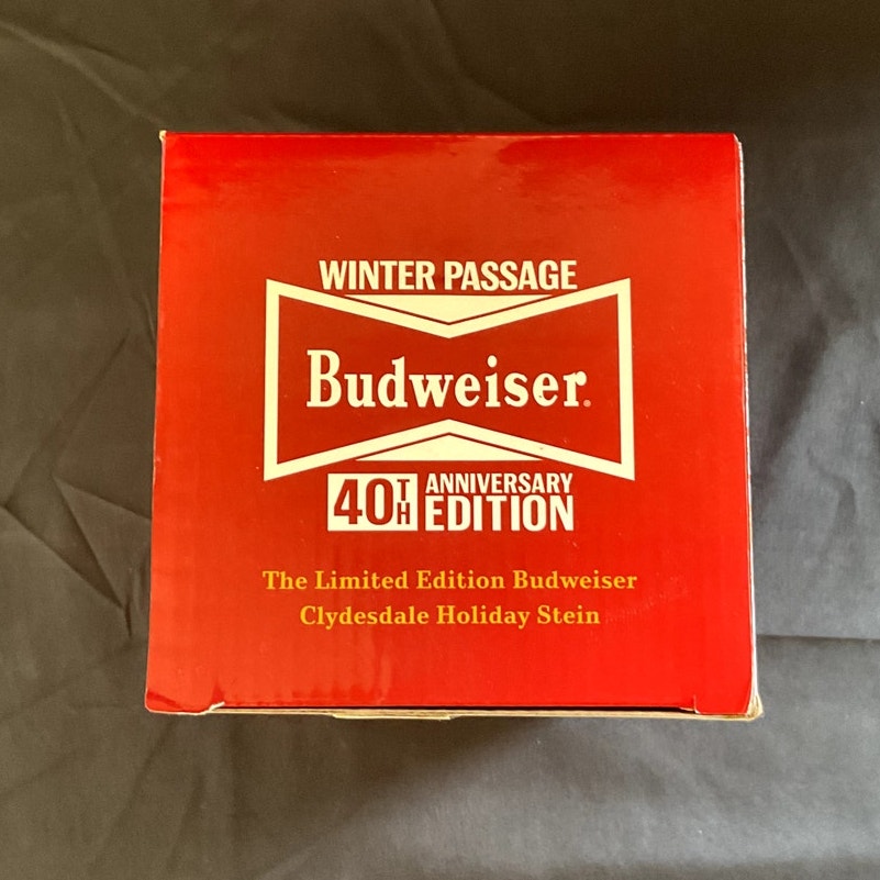 2019 Budweiser Holiday Beer Stein w/ Certificate of Authenticity