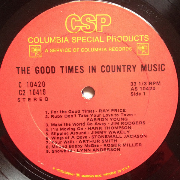 Various : The Good Times In Country Music (LP,Compilation,Stereo)