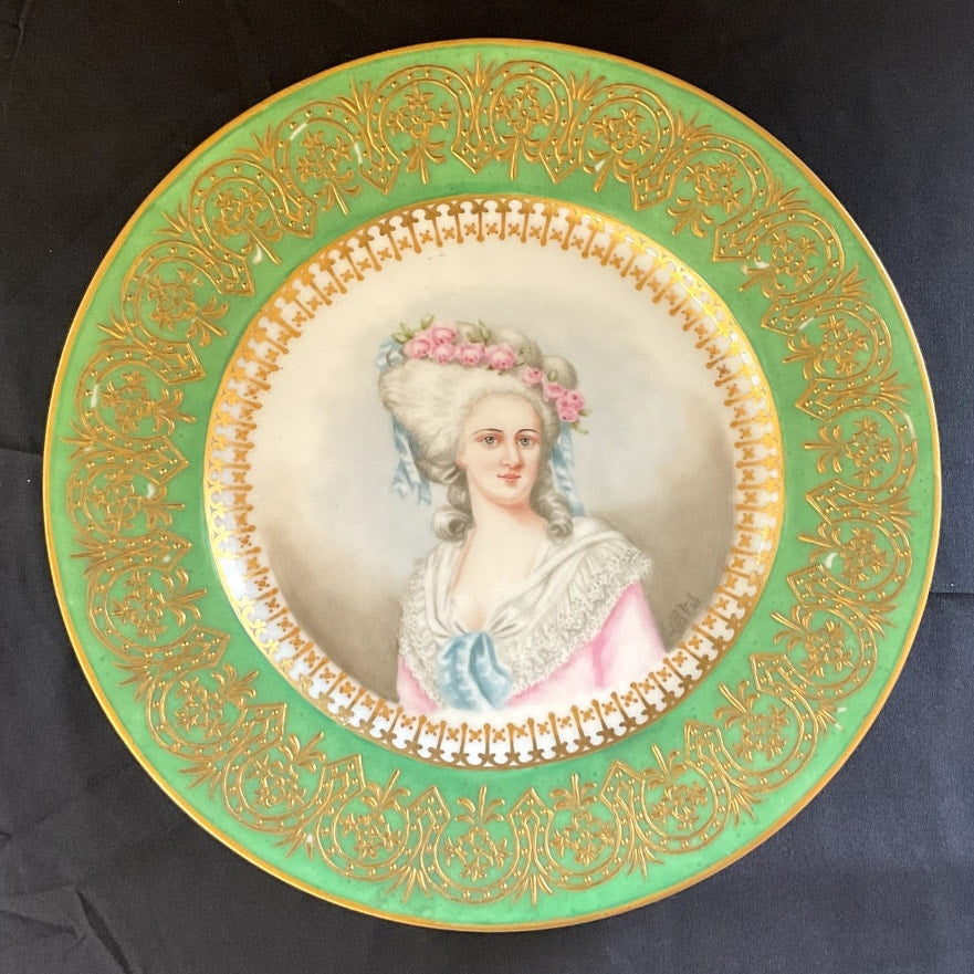 Antique Elite Limoges Portrait Plate - Mme. de Lamballe Artist