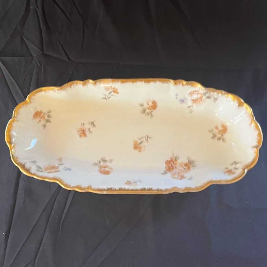 Antique CF Haviland Porcelain Floral Serving Dish