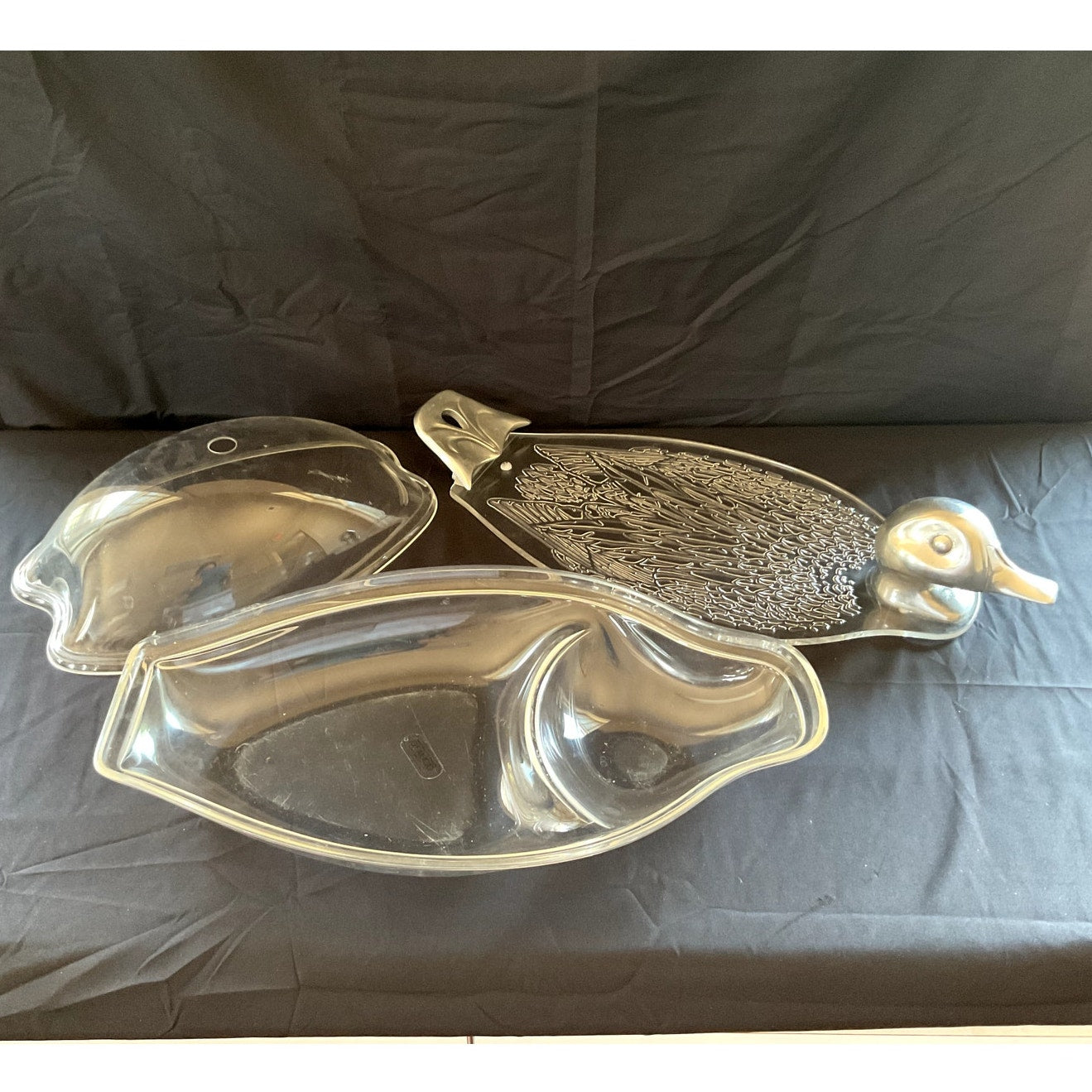 Arthur Court Grainware Lucite Duck Dish