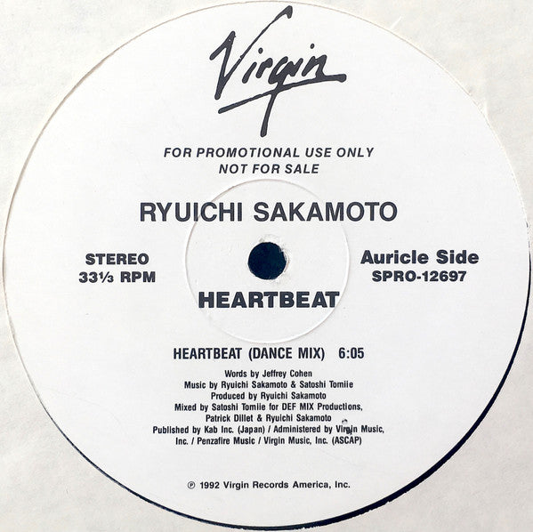 Ryuichi Sakamoto : Heartbeat (12",33 ⅓ RPM,Promo)
