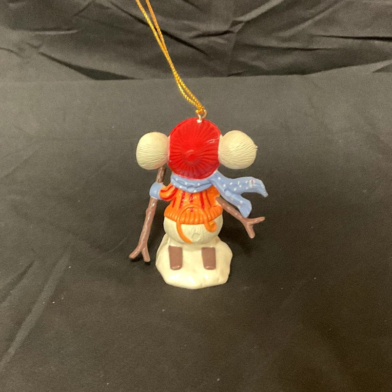 Vintage 1983 Bradford Christmas Skiing Mouse Ornament