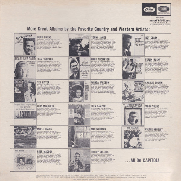 Various : The World Of Country Music (LP,Compilation,Mono)