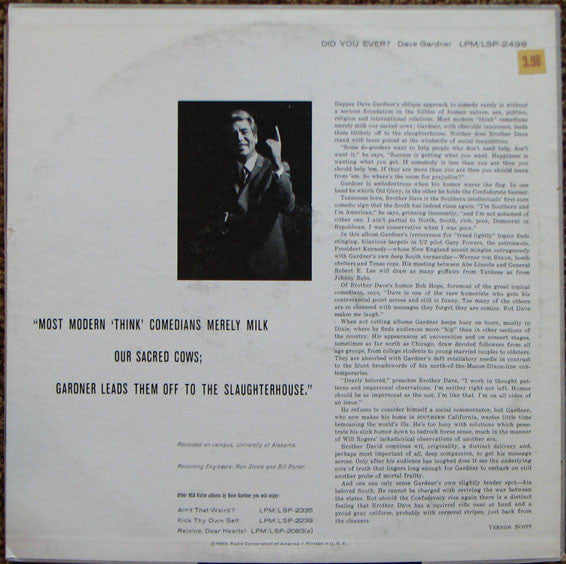 Brother Dave Gardner : Did You Ever? (LP,Mono)