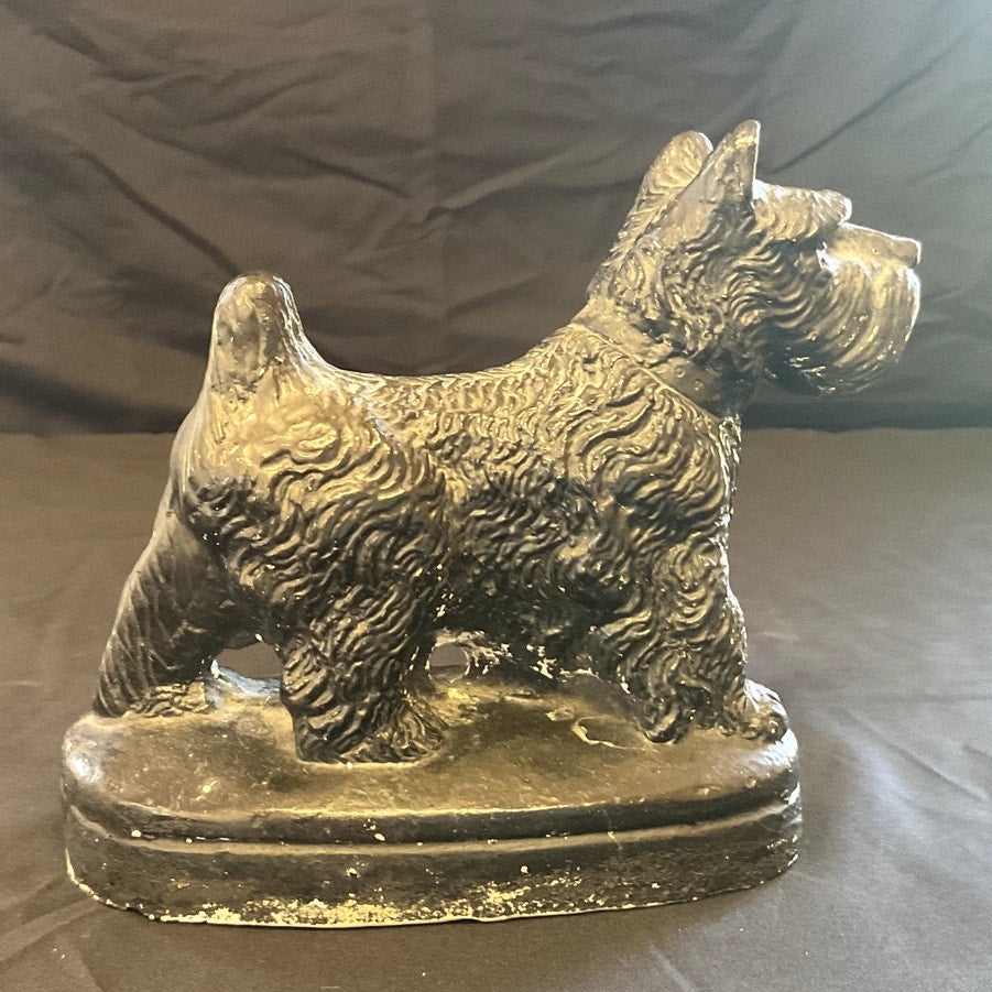 Vintage Plaster of Paris Scottie Dog Figurine