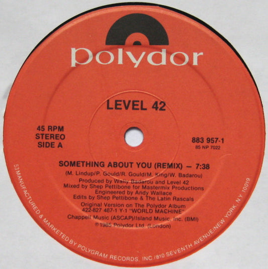 Level 42 : Something About You (12",45 RPM,Stereo)