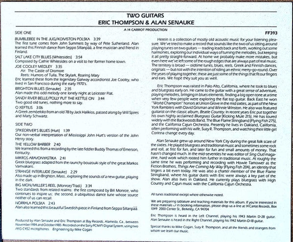 Eric Thompson (4) And Alan Senauke : Two Guitars (LP,Album)
