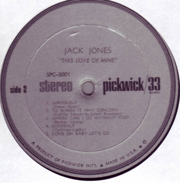 Jack Jones : This Love Of Mine (LP,Album,Stereo,Reissue)