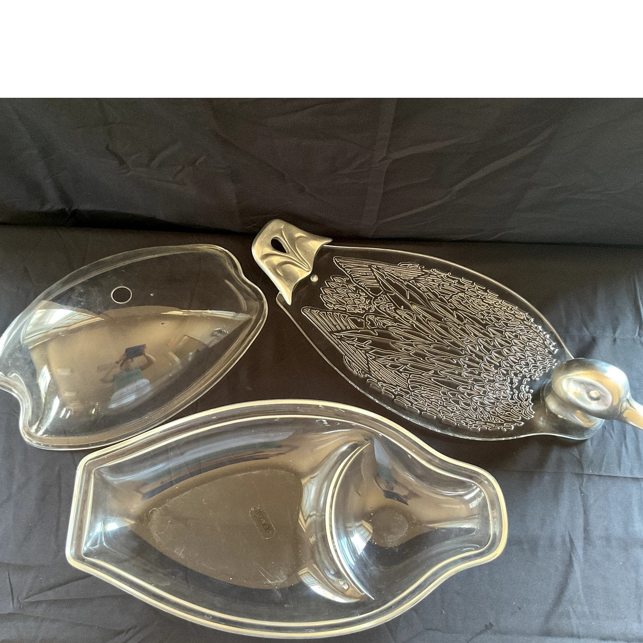 Arthur Court Grainware Lucite Duck Dish