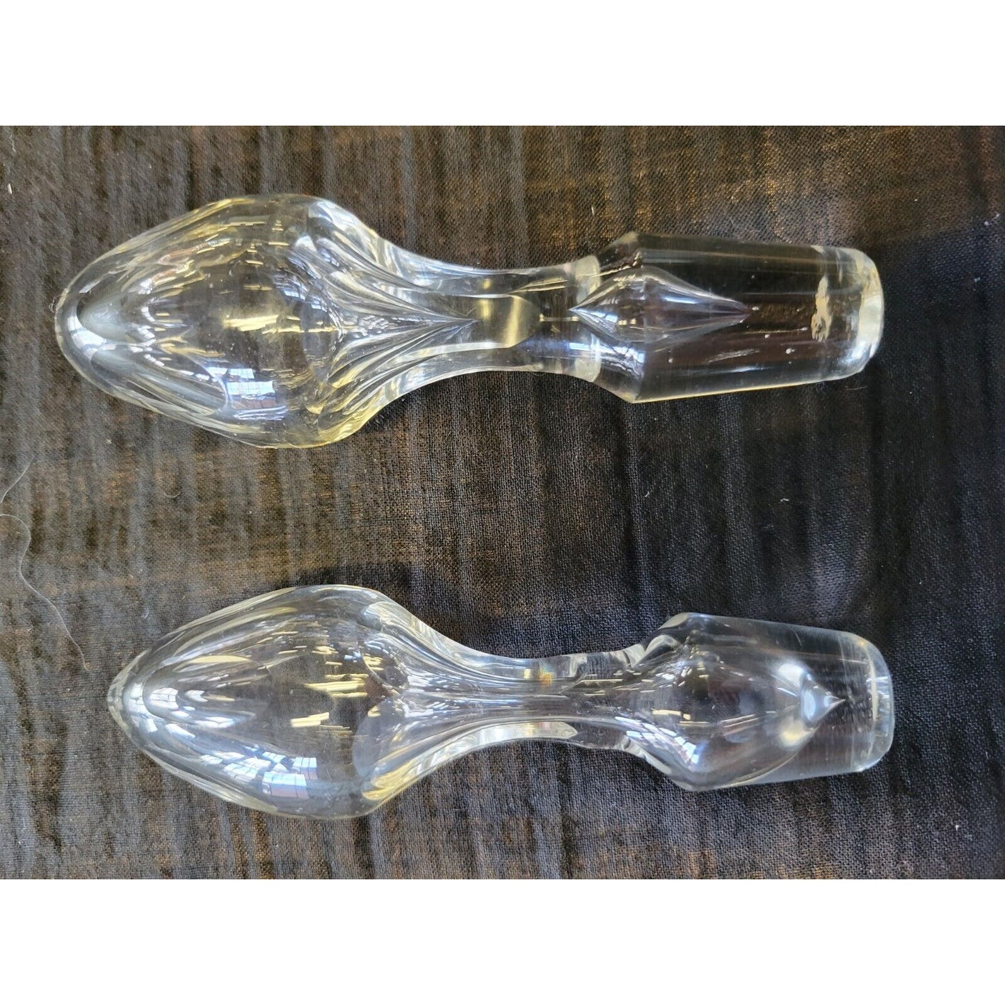 Pair of Elegantly Detailed Wine Footed Decanters