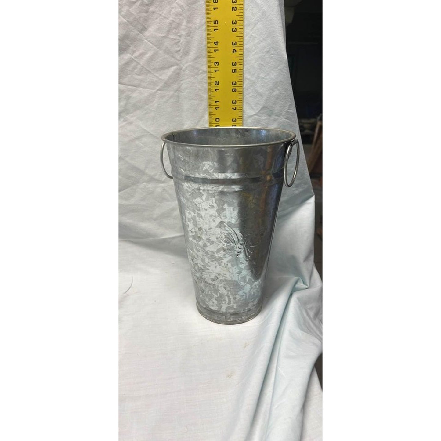 7 - 10" Tall X 6 1/2" Diameter Galvanized Vase