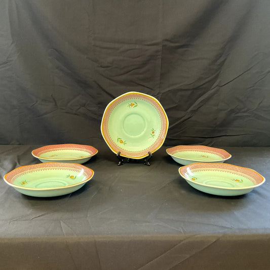 Adams Calyx Ware Lowestoft Saucers - Set of 5