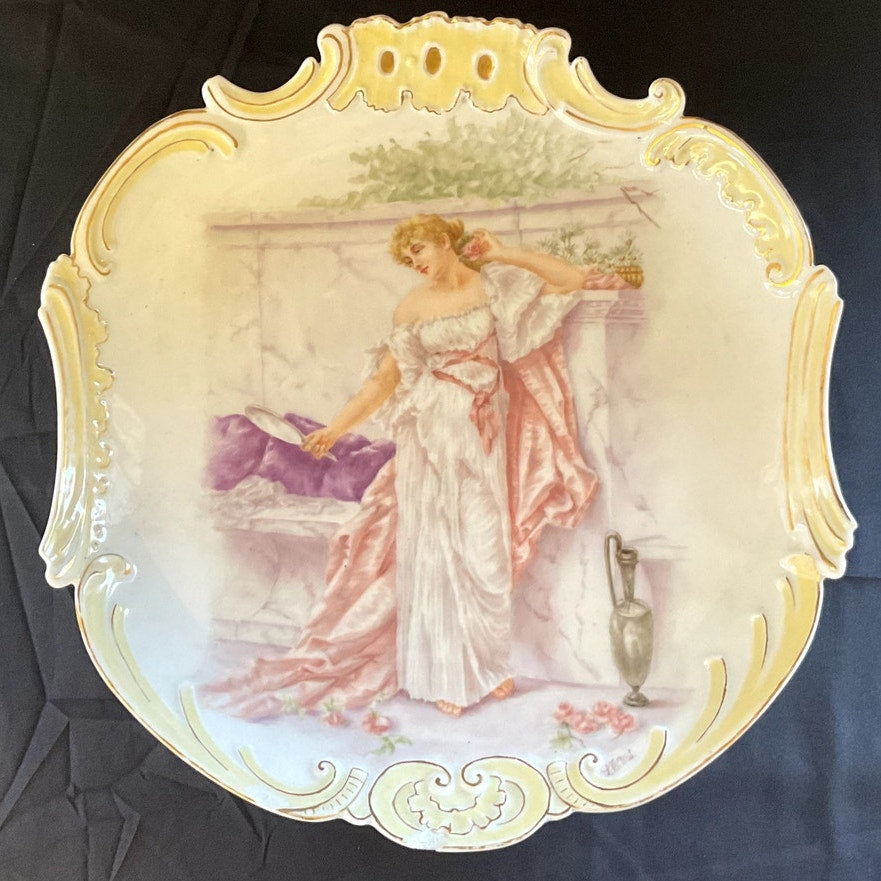 Unique Antique William Guerin Limoges Hand Painted Porcelain Wall Plate