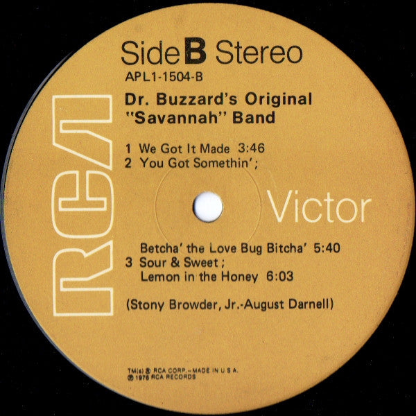 Dr. Buzzard's Original Savannah Band : Dr. Buzzard's Original "Savannah" Band (LP,Album)