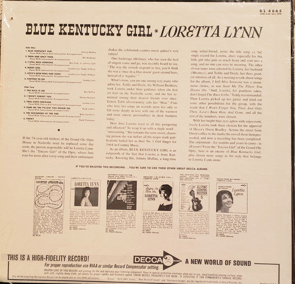 Loretta Lynn : Blue Kentucky Girl (LP,Mono)