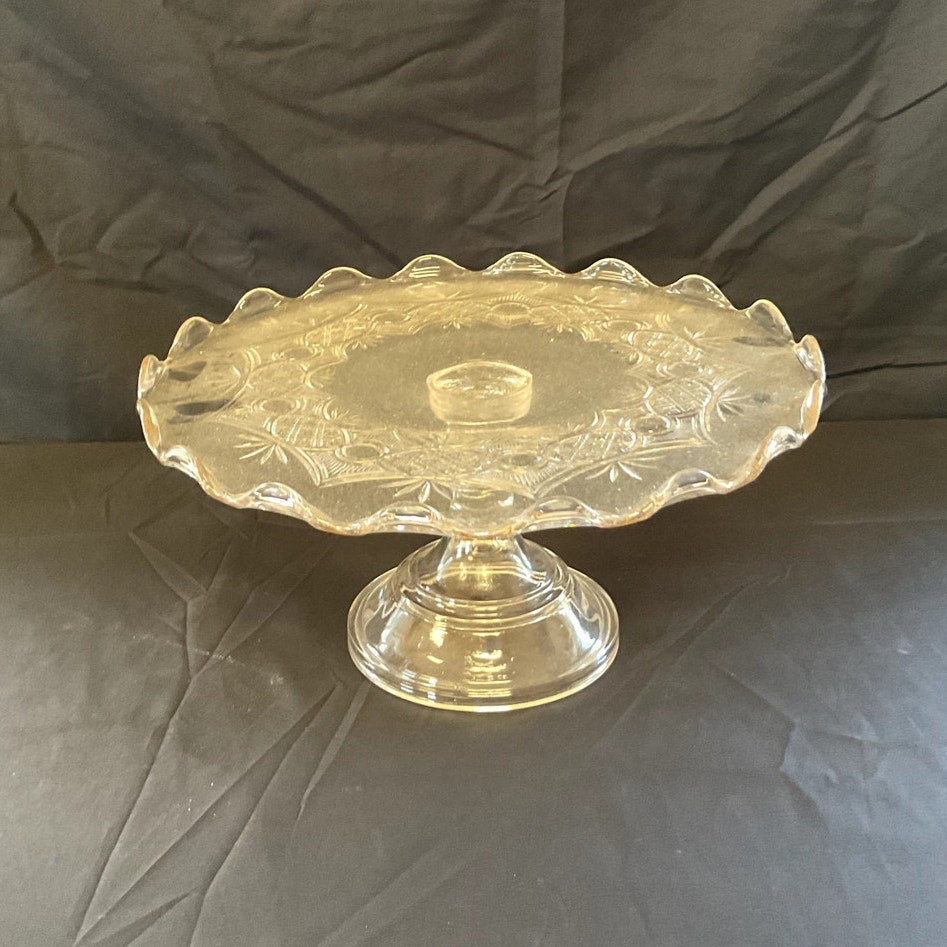 Vintage Pedestal Glass Cake Stand