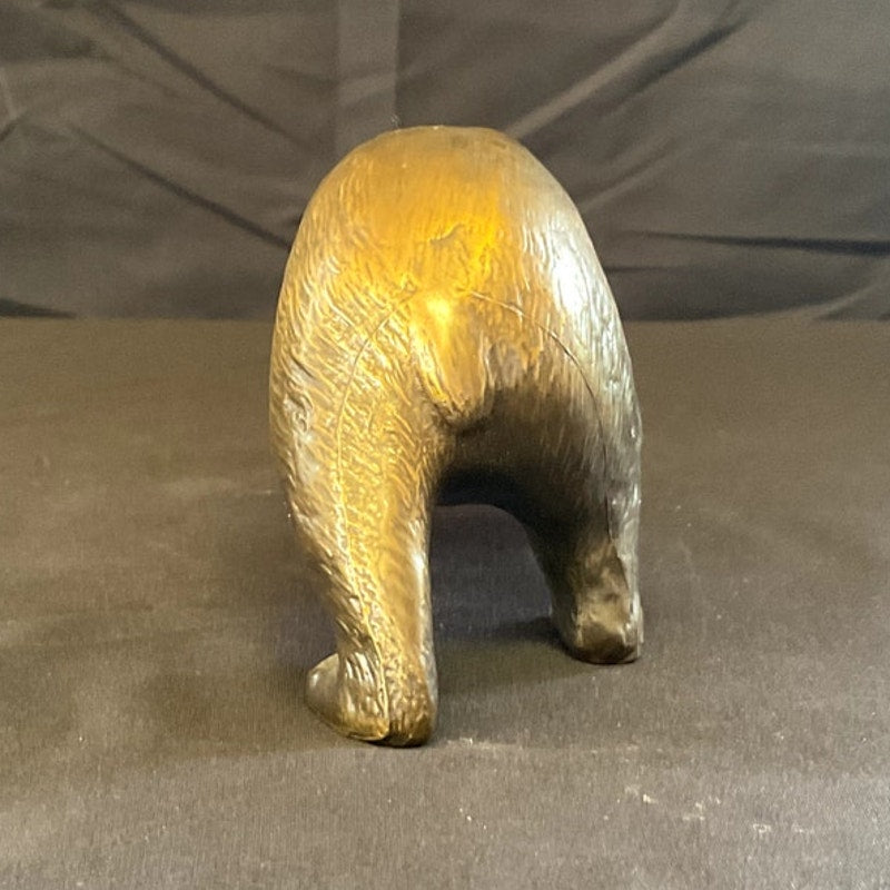 Cast Bronze Walking Bear Figurine