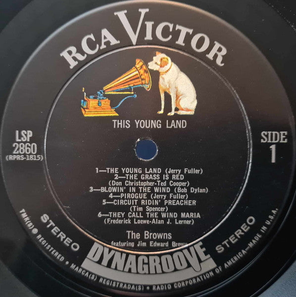 The Browns (3) Featuring Jim Ed Brown : This Young Land (LP,Album,Stereo)