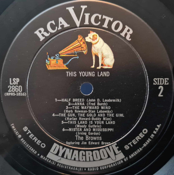 The Browns (3) Featuring Jim Ed Brown : This Young Land (LP,Album,Stereo)