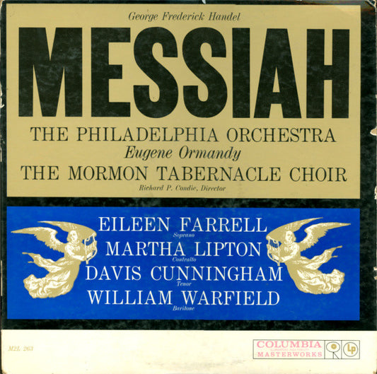 Georg Friedrich Händel : The Philadelphia Orchestra, Eugene Ormandy ; Mormon Tabernacle Choir, Richard P. Condie ; Eileen Farrell, Martha Lipton, Davis Cunningham, William Warfield : Messiah (LP,Album,Promo)