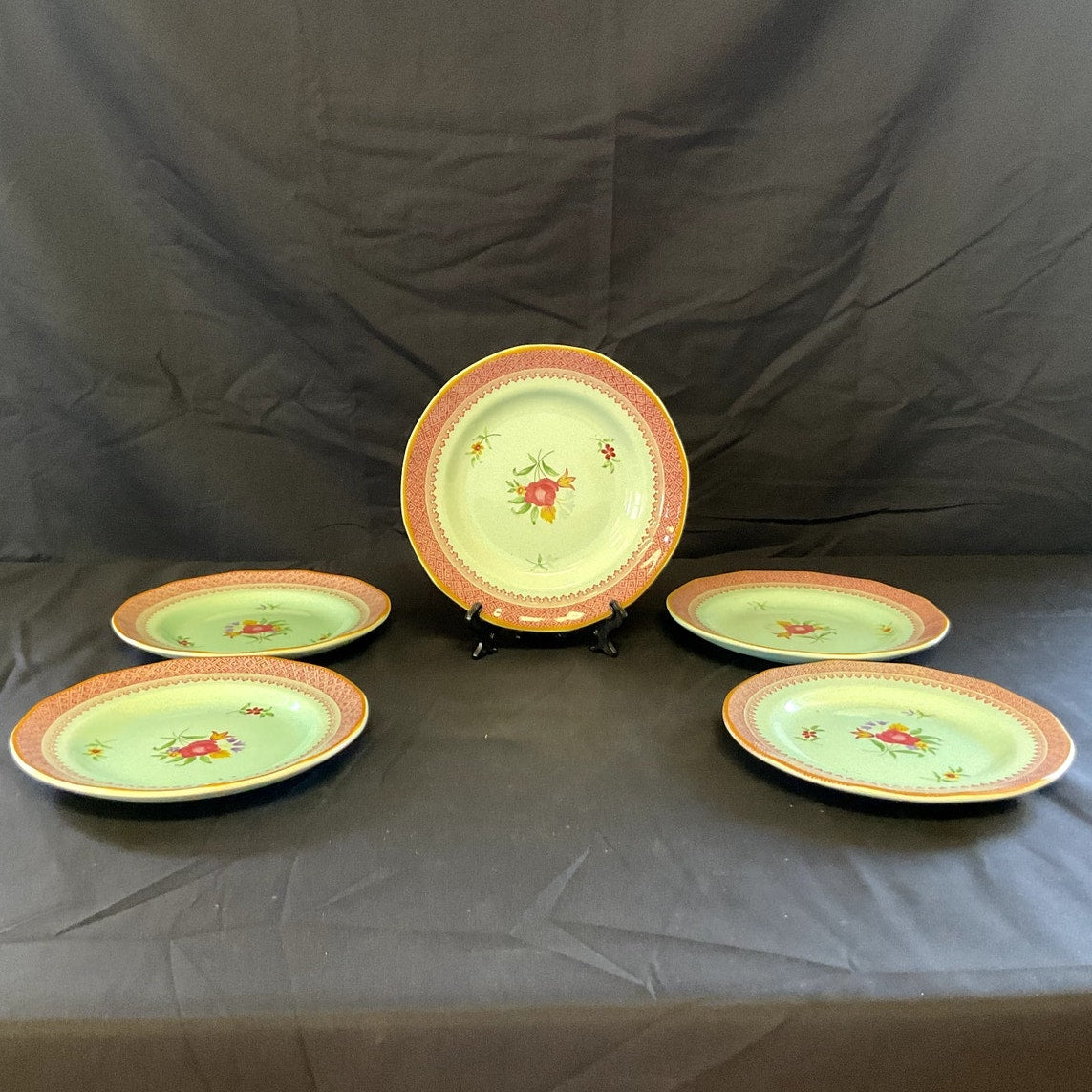 Adams Calyx Ware Lowestoft Bread & Butter Plates - Set of 5